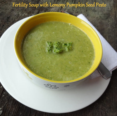 Fertility Soup With Lemony Pumpkin Seed Pesto - CONCEIVE PLUS